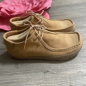 KALSO Womens Sz 9.5 W DARBY Cognac Chukka Negative Heel Nubuck Sustainable Shoes